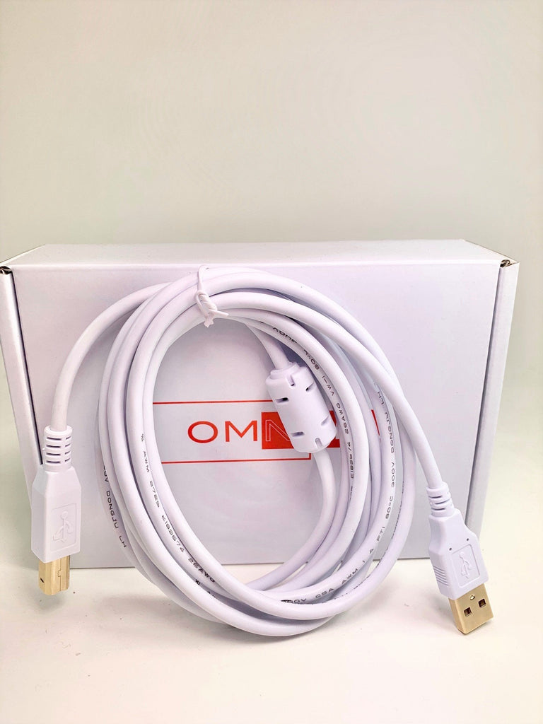 OMNIHIL White 8FT High Speed USB 2.0 Cable Compatible with Mackie EM91CU USB Condenser Microphone