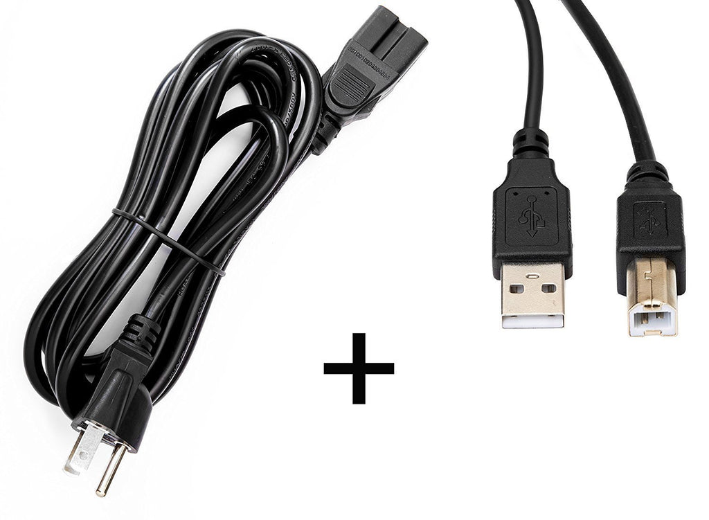 OMNIHIL (15 FT) AC Power Cord w/ High Speed 2.0 USB Cable for Star Micronics TSP143IIU 39464011 USB Printer