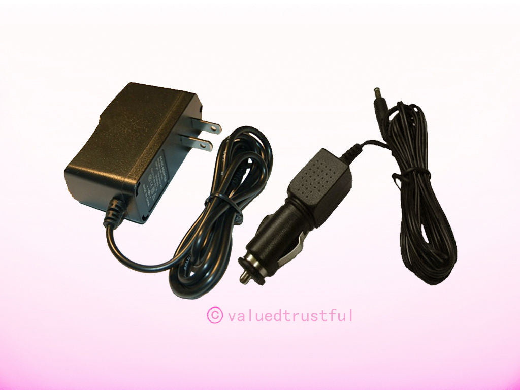 AC Adapter+Car Charger For Sylvania Portable DVD Player SDVD7037 SDVD1030 SDVD9002 Series Power Supply