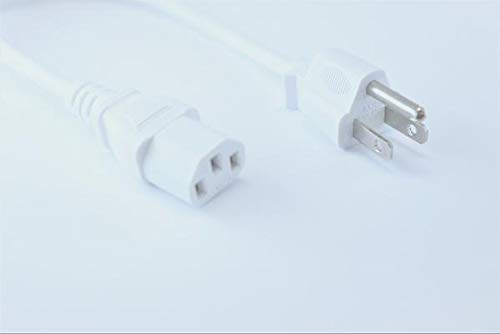 OMNIHIL [UL Listed] White 8 Feet Long AC Power Cord Compatible with PS3
