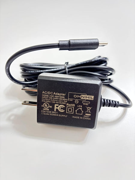 OMNIHIL 5V USB-C Power Adapter for QUN XING Amphibious Remote Control Seal, 8 Ft