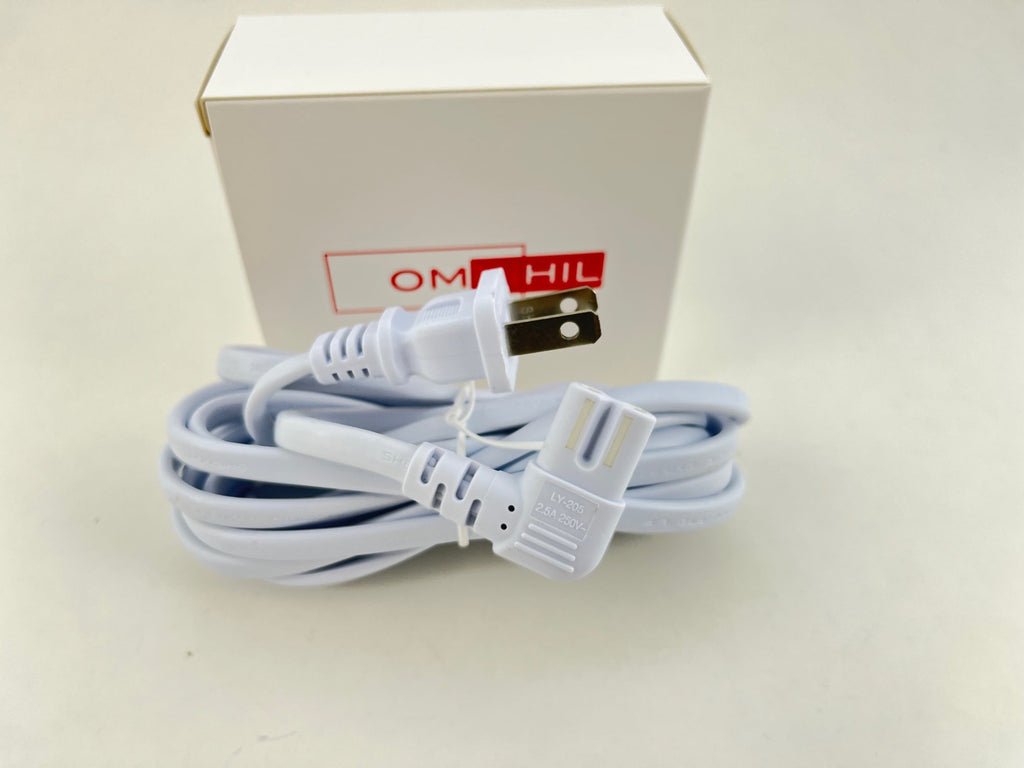 OMNIHIL [UL Listed] White Extra Long 10FT L-Shaped C7 Power Cord Replacement for Vizio M512E-K6 M-Series Elevate 5.1.2 Immersive Soundbar