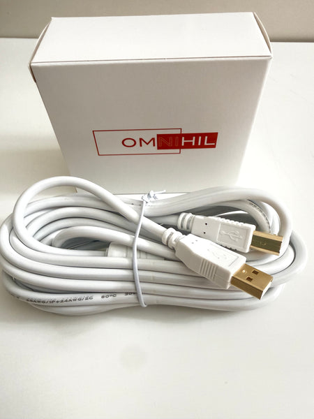 30 ft White High Speed USB 2.0 Cable with Gold-Plated Connectors Compatible with Canon IMAGECLASS MF264DW