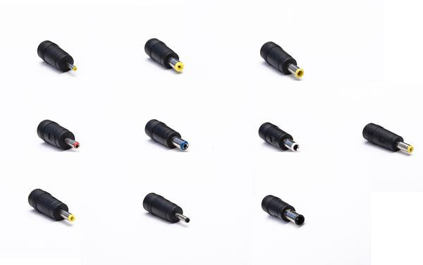 OMNIHIL 10 Pack Plug Converters 6.5x4.4 pin / 5.5x2.5 /5.5x2.1 / 5.5x1.7 / 5.0x3.0 pin / 4.8x1.7 / 4.0x1.7 / 3.5x1.35 / 3.0x1.1 / 2.5x0.7(mm)