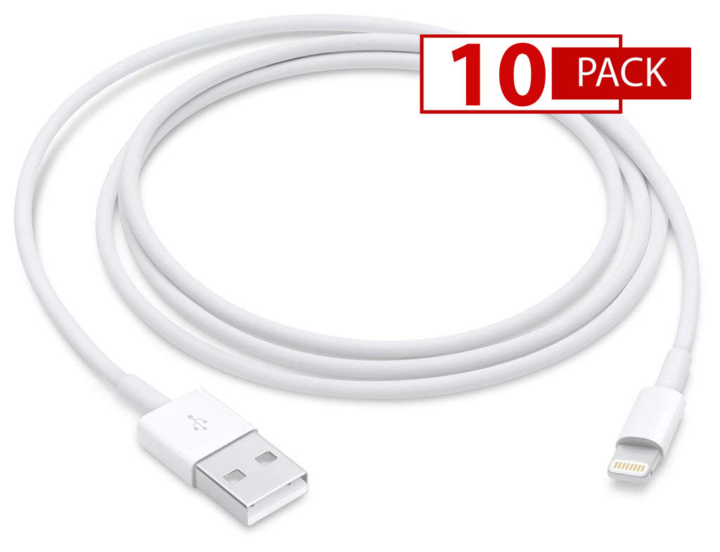 [10 PACK] OMNIHIL Lightning to USB A Cable for iPhone / iPad / AirPods / iPod / iTouch - (3 FT)