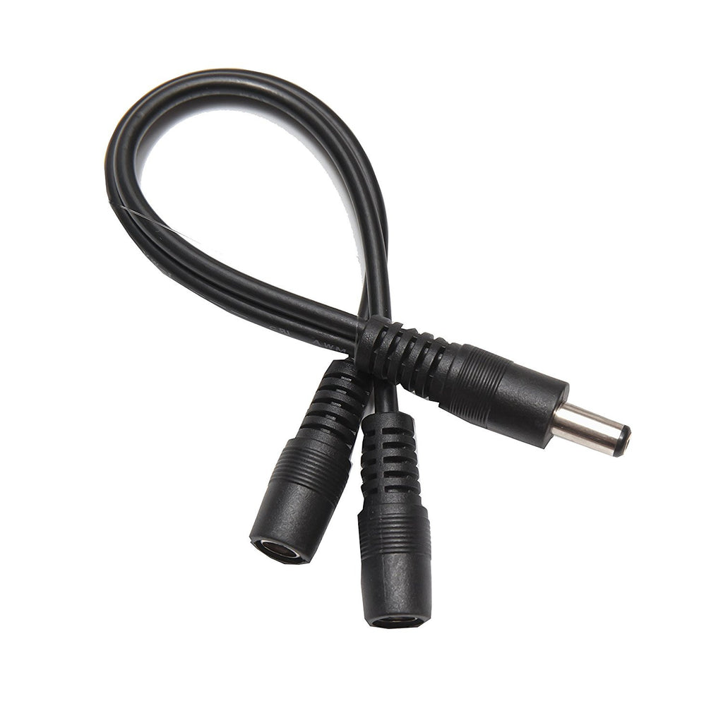 OMNIHIL DC Barrel Plug Splitter 2.1mm x 5.5mm, 1 Male Plug to 2 Female Jack