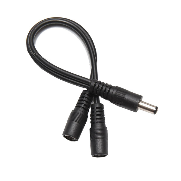 OMNIHIL DC Barrel Plug Splitter 2.1mm x 5.5mm, 1 Male Plug to 2 Female Jack