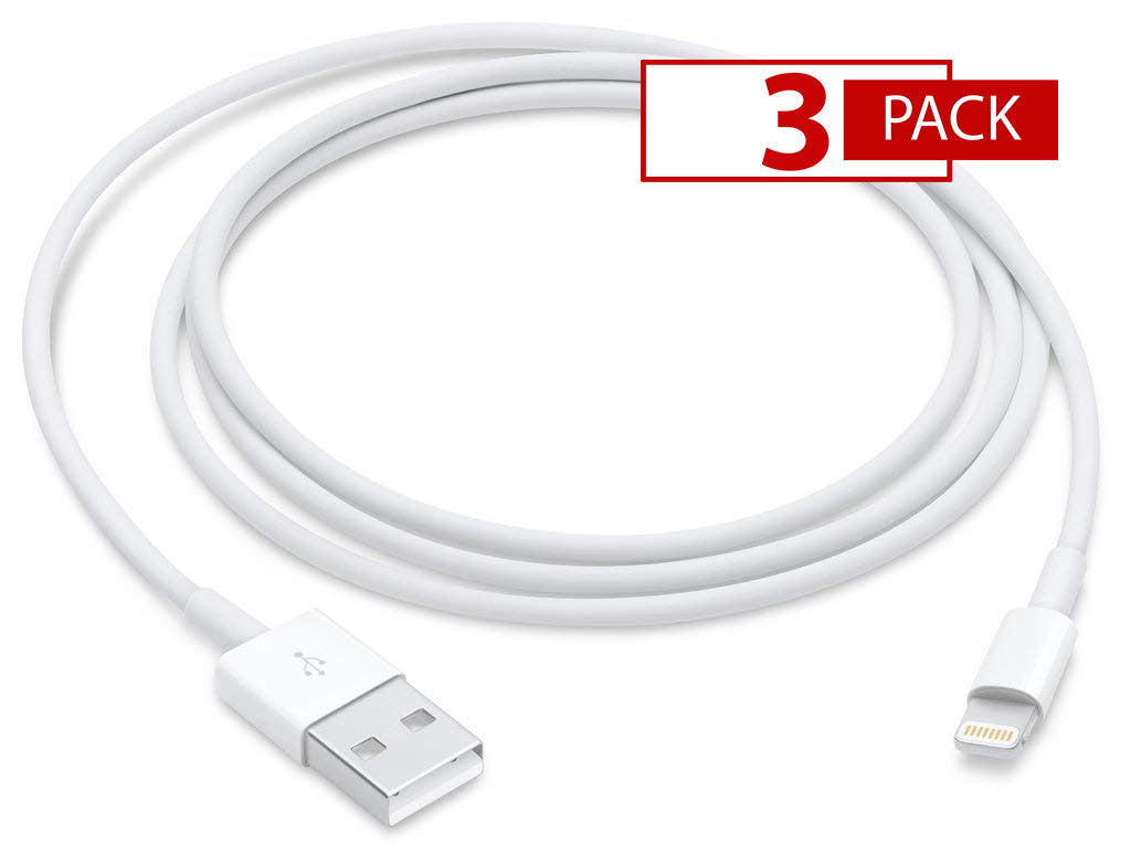 [3 PACK] OMNIHIL Lightning to USB A Cable for iPhone / iPad / AirPods / iPod / iTouch - iPhone Charger Charging Cable (3 FT)