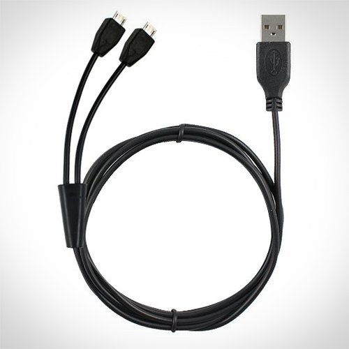 OMNIHIL 10 Foot Long Dual Micro-USB Splitter Cable Compatible with Midland - X-TALKER T31VP