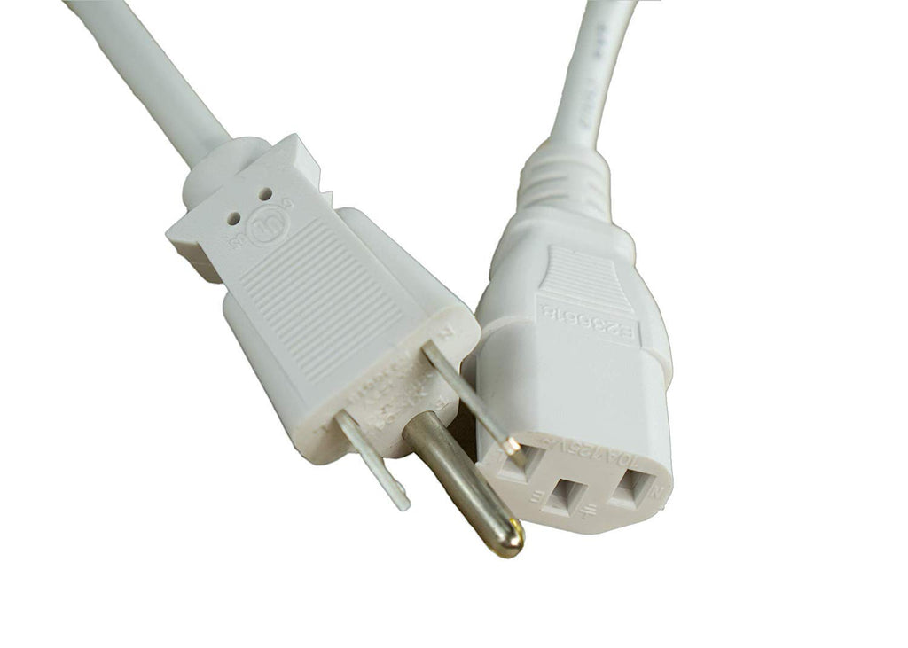 [UL Listed] OMNIHIL White 15 Feet Long AC Power Cord Compatible with Samsung SVP-6000N Video Presenter 