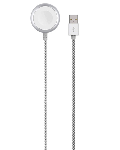 [OMNIHIL] Extra Long Magnetic Charging Cable Compatible with iWatch iOS Watch (3m / 9.8FT) - Silver Braided