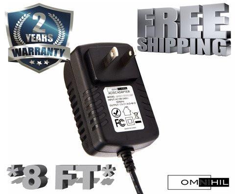 OMNIHIL 8 FT AC/DC Adapter for 12V Power Adapter Fits most TV Box Cord Home Wall Charger