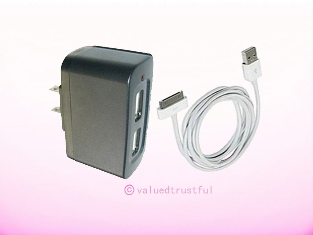 Dual USB Port AC Adapter For Apple iPhone 4 4S 4G 4th Gen Power Supply Charger