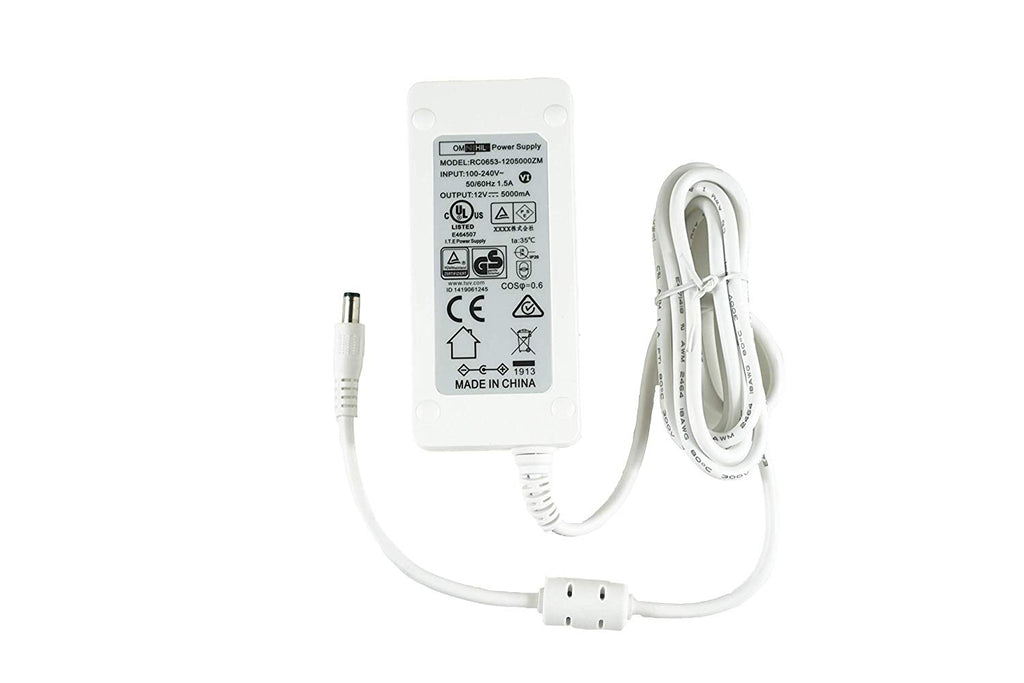 [UL Listed] OMNIHIL White AC/DC Adapter Compatible with SUN X 54W Professional LED UV Nail Lamp