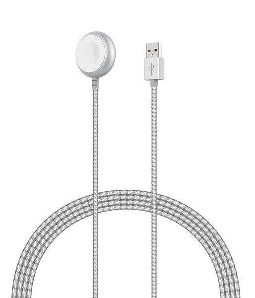 [OMNIHIL] Extra Long Magnetic Charging Cable Compatible with iWatch iOS Watch (3m / 9.8FT) - Silver Braided