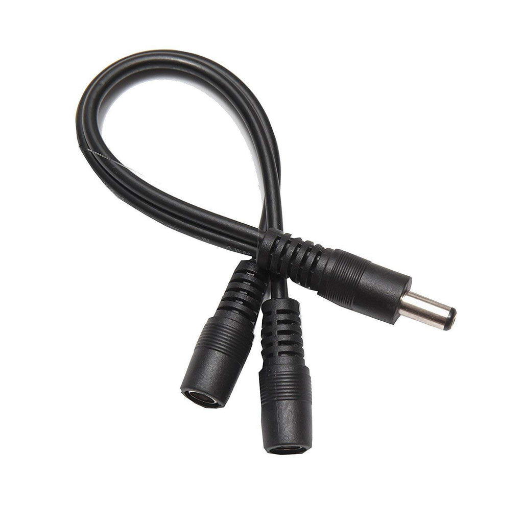 Omnihil DC Barrel Plug Splitter 2.1millimeters x 5.5millimeters, 1 Female Plug to  Male Jack / 24 AWG compatible with LUNCHBOX JUNIOR AMPLIFIER (LBJ1)