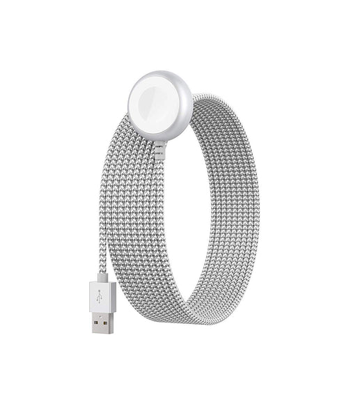 [OMNIHIL] Extra Long Magnetic Charging Cable Compatible with iWatch iOS Watch (3m / 9.8FT) - Silver Braided