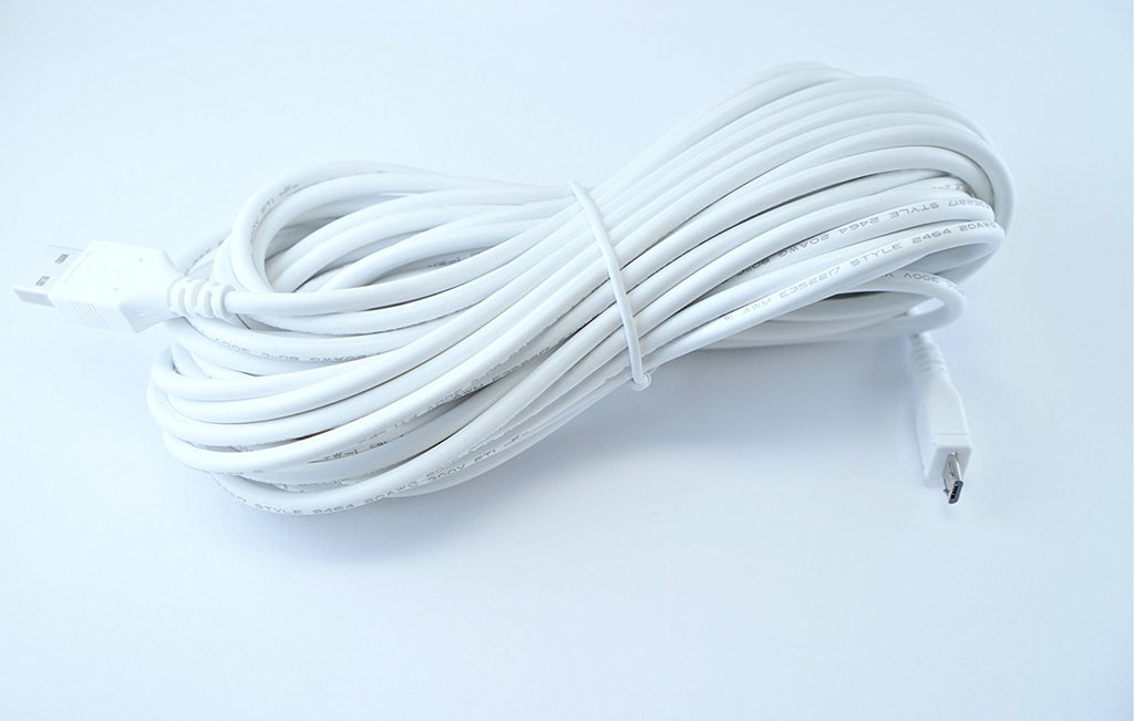 OMNIHIL Replacement (WHT-30FT) 2.0 High Speed USB Cable for Wyze Cam 1080p HD Indoor Wireless Camera-(WYZEC2)