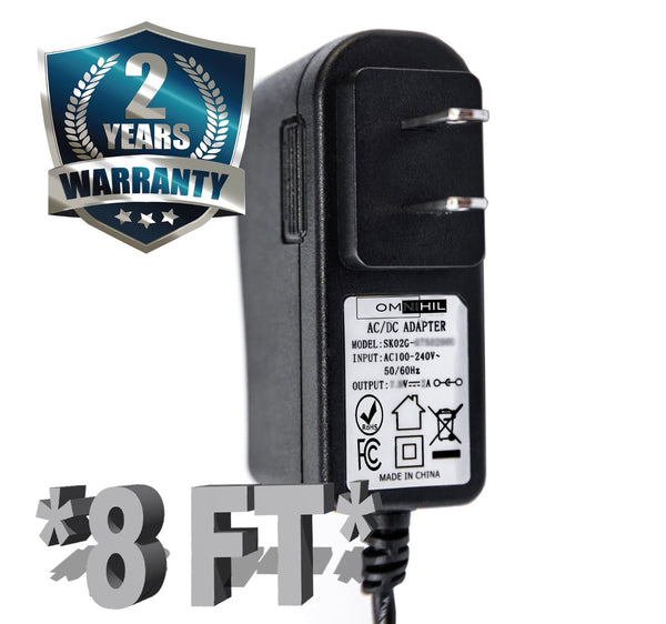 OMNIHIL (8 Foot Long) AC/DC Adapter/Adaptor for YAMAHA PA-M7 P-70
