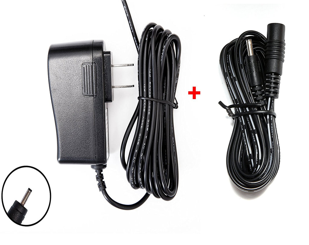 OMNIHIL 8FT 5V 0.5A - 2A 500mA - 2000mA AC/DC Adapter with 10FT Extension Cord with 3.5mm x 1.35mm Plug 18' Total Length