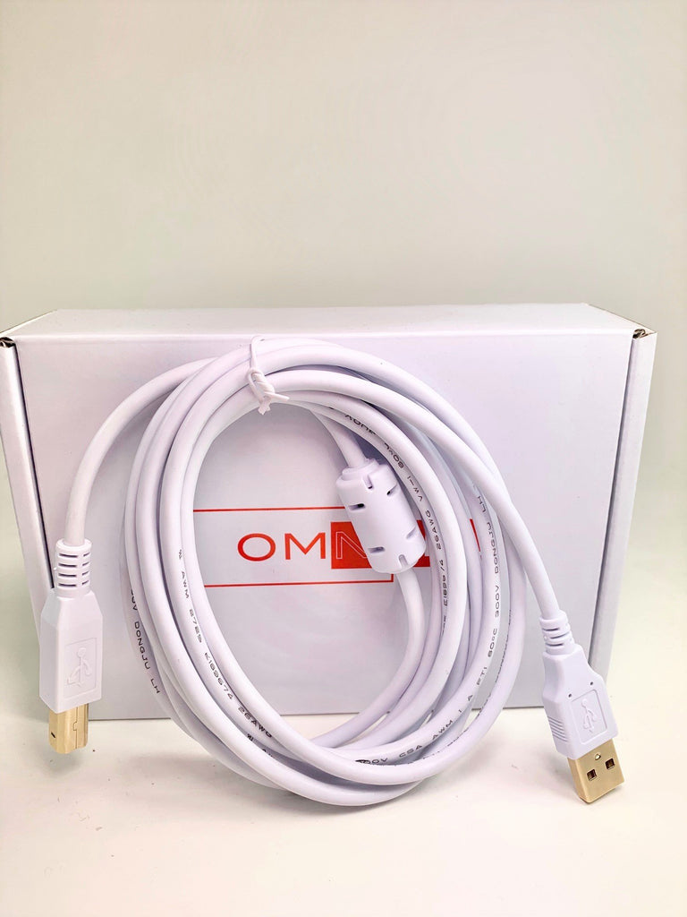 OMNIHIL White 8 Feet Long High Speed USB 2.0 Cable Compatible with EPSON STYLUS C64