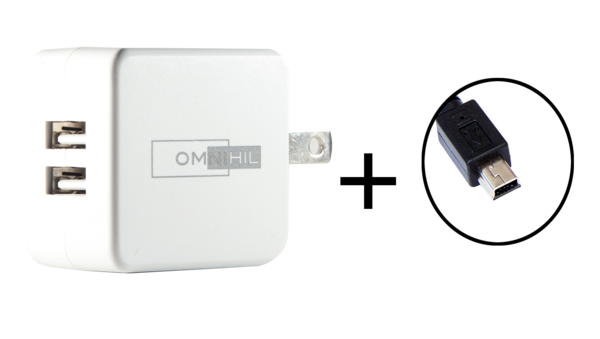 OMNIHIL Replacement 2-Port USB Charger+(32FT)MINI-USB for Autel MaxiDAS DS808 OBD2 Diagnostic Scanner