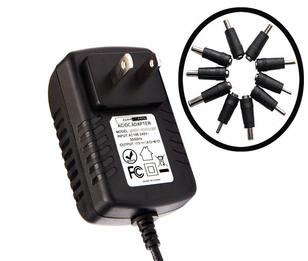 OMNIHIL (8 FT) Universal 5V 3A Power Adapter 10 Different Plugs 6.5x4.4 5.5x2.5 5.5x2.1 5.5x1.7 5.0x3.0 4.8x1.7 4.0x1.7 3.5x1.35 3.0x1.1 2.5x0.7 mm