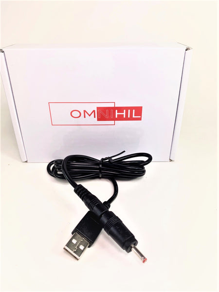 [UL Listed] OMNIHIL Wall Charger+USB-M CABLE + 3.5mm x 1.35mm Converter plug Compatible with HDTV Antennas